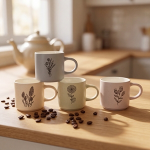 Taza de Porcelana con Diseño Floral Retro Creativo, Estilo Clásico, Apta para Lavavajillas y Microondas, Regalo Ideal para Café - Product Image 1