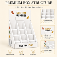 Support d'affichage pour bougies en carton ondulé personnalisable, gaufrage, laminage mat, revêtement UV recyclable, petit présentoir de comptoir/bureau