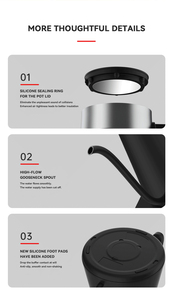 Máquina de té de 1L, cafetera turca automática, hervidor eléctrico de cuello de cisne de acero inoxidable con Control de temperatura - Product Image 5