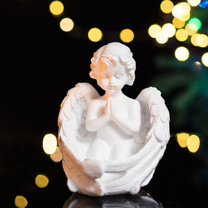 Statue de prière en résine, 1 pièce, jolie Figurine d'ange, prière pour le jardin des commémoratifs - Product Image 5