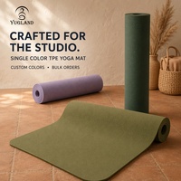 Tapis de yoga TPE Yugaland écoresponsable, couleur unie, antidérapant, pour le bien-être des entreprises – Vente en gros