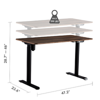 Bureau électrique de luxe à moteur unique Richmat assis à debout bureau de levage d'ordinateur BlackFrame hauteur réglable pour Table de bureau