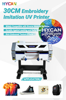 Imprimante d'étiquettes 3D TPU UV DTF numérique 30 cm avec tête d'impression XP600 pour vêtements, étiquettes lavables, nouvelle machine de transfert thermique à jet d'encre pour T-shirts