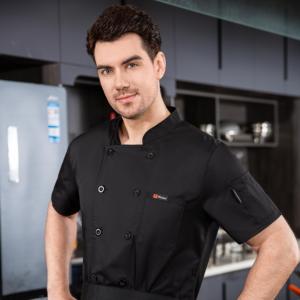 Divisa da <span class=keywords><strong>Chef</strong></span> Estiva Personalizzata di Alta Gamma a Maniche Corte, Traspirante, per Ristoranti, Bar e Hotel - Product Image 2