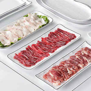 Xiangyuanmei rectangular commercial hot pot side dish <b>plate</b>, barbecue <b>plate</b>, imitation porcelain long <b>plate</b>, <b>melamine</b> tableware - Product Image 2