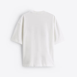 Camiseta de Hombre 100% Algodón, Diseño con Logotipo Personalizado, Calidad de Lujo, Cuello Redondo, Hombros Caídos, Estilo Urbano, Camiseta Blanca para Hombre - Product Image 4