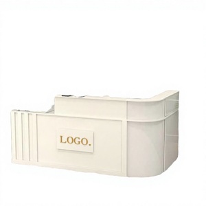 Hot Sale Modern Solid Wood Eco-Friendly Commercial <b>Salon</b> Furniture Square Hotel Gym Barbershop <b>Reception</b> <b>Desk</b> Durable - Product Image 2
