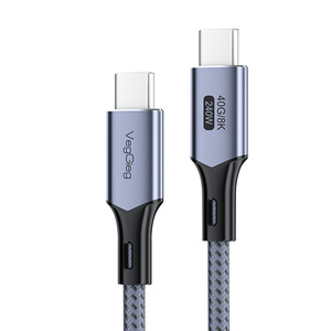 Cable VegGieg USB4 de 240W PD3.1 con Carga Rápida, Transferencia de Datos de 40Gbps, Video 8K60Hz, Tipo C a C, Chip E-Mark, Trenzado para MacBook Pro - Product Image 2