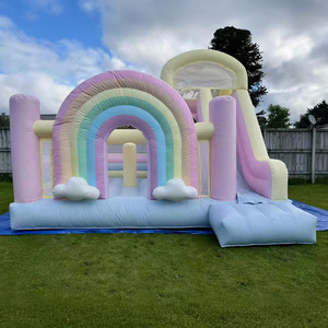 Castillo Inflable con Tobogán, Trampolín <span class=keywords><strong>Arco</strong></span>íris para Fiestas Infantiles, Alquiler de Juegos Inflables, Castillo Brincolín con Tobogán - Product Image 4