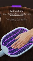 Raquette électrique anti-moustiques 2 en 1 avec lumière UV, rechargeable, pour la lutte contre les nuisibles en intérieur et en extérieur