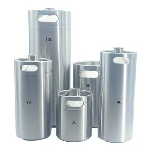 Diskon besar Stainless Steel 2l 3.6l 4l 5l 10l rumah Draft Dispenser Growler Empti tong bir