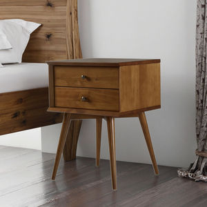 Table de chevet <span class=keywords><strong>en</strong></span> bois massif décorative pour la maison Sanhui avec 2 tiroirs pieds <span class=keywords><strong>en</strong></span> bouleau pour chambre salon - Product Image 1