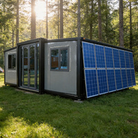 Maison conteneur extensible de 40 pieds, système d'énergie solaire hors réseau, hôtel de glamping, villa préfabriquée de luxe, prête à l'emploi CE