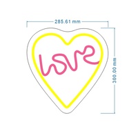 Lumières néon LED personnalisées de très haute qualité, motif cœur en silicone, DC12V, intensité réglable, garantie 2 ans, hôtels - rose jaune, livraison rapide