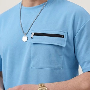 Ensemble T-shirt décontracté bleu clair à manches courtes et short cargo pour homme – Coton respirant, écologique, coupe régulière, tenue d'été coupe-vent - Product Image 6