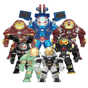 Grandes Modelos Super Heroes Máquina De Guerra Black Gold Hulkbuster Iron Patriot Figuras Do Bloco De Construção Crianças Brinquedos De Plástico