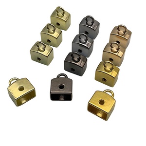 Usine directe 12mm cordon rond boucles ceinture fin cordon sangles vis portefeuille sangle capuchons cordon extrémités accessoires en métal pour sacs - Product Image 2