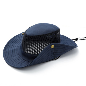 Verano nuevo diseño plegable transpirable al aire libre Sunhats Unisex personalizado Big Brim Bucket Hat con cuerda - Product Image 3