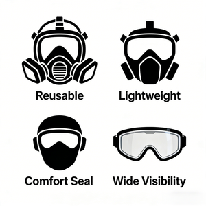 <span class=keywords><strong>Masque</strong></span> respiratoire CBRN intégral, <span class=keywords><strong>masque</strong></span> à gaz chimique réutilisable avec filtres A1P2 - Product Image 3