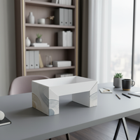 Boîtes à sushi pliables personnalisées avec logo, design écologique, en papier couché, avec poignée, motif géométrique