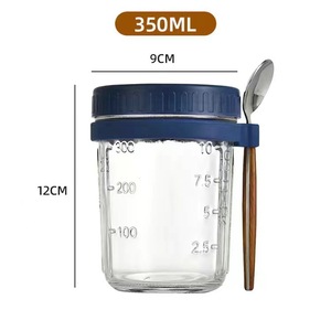 Frascos de Vidrio para Avena Nocturna con Tapa y Cuchara, Diseño Moderno, Ideales para Avena Nocturna, Ensaladas de Frutas, Camping y Cocina - Product Image 6