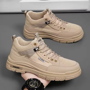 Zapatos Casuales de Hombre para Senderismo al Aire Libre en Otoño, con Cordones, Modernos, de Caña Alta, Antideslizantes, Transpirables, Resistentes al Desgaste, que Aumentan la Altura, Suaves - Product Image 5