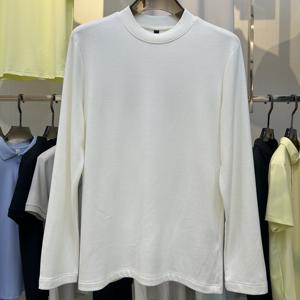 Camiseta Básica Elegante y Versátil <span class=keywords><strong>de</strong></span> Corte Ajustado, Tejido <span class=keywords><strong>de</strong></span> Punto, Color Sólido, Manga Larga, Logotipo Bordado - Product Image 1