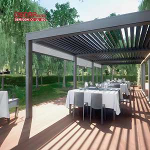 Cochera de aluminio, techo arqueado <span class=keywords><strong>desmontable</strong></span>, recubierto de polvo, fácil de montar, jardín, Patio, impermeable, pérgola a prueba de viento - Product Image 2