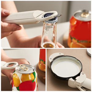 Ouvre-bouteille multifonction en acier inoxydable avec couvercles Ouvre-bocal à vis à économie de main-d 'œuvre Ouvre-boîte rétractable Ouvre-boîte Winebeer - Product Image 5