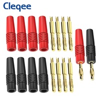 Connecteurs banane Cleqee à courant élevé 4 mm, broches en cuivre plaqué or pour câble de haut-parleur/bricolage électrique, test de multimètre