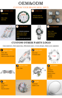 Montre à quartz de luxe avec logo personnalisé, boîtier en acier inoxydable, verre saphir, bracelet en silicone, mouvement VK63, chronographe, étanche