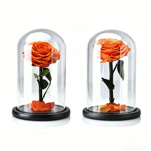 Wholesale Modern Waterproof Display <b>Box</b> Custom Artificial Rose Flower Glass Dome for Holiday <b>Gifts</b> Home Decor - Product Image 4