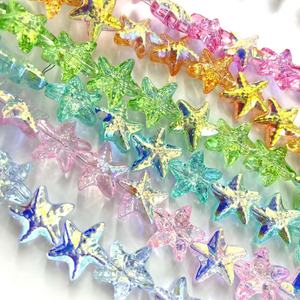 Cuentas de vidrio en forma de estrella de mar de 15 mm, cuentas sueltas de vidrio K9 para la fabricación de joyería - Product Image 2