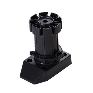 Pieds de meuble réglables Huayi Parts en plastique noir avec trous de fixation pour support d'armoire - Product Image 1