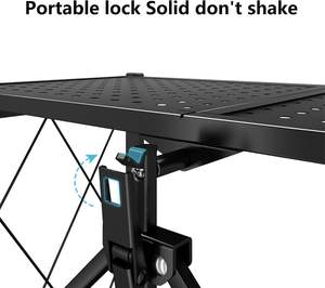 Étagère en acier au carbone de fer blanc noir à cinq couches antirouille pliable chariot roulant pliant organisateur de stockage de Type debout - Product Image 4