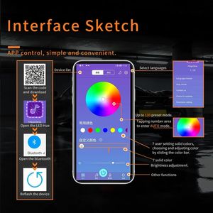 Anneaux universels RGB Angel Eyes Halo Rings Cotton Lights 1/2/4 anneaux 12-24V pour moto, voiture, scooter, phare DRL, contrôle par application Bluetooth - Product Image 4