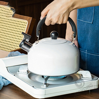 Camping Eau Bouillante Café Lait Blanc Théière En Acier Inoxydable Sifflet Bouilloire Chauffage Thé Bouilloire Cuisinière