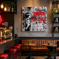 Tableau encadré sur toile pour hôtel, décoration murale moderne pour bureau, affiche « Dream Big » style graffiti pour salon, taille personnalisée, cadeau sur mesure