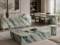 Dalles et carreaux en marbre vert Shangri-La Jade pour tables consoles, buffets, comptoirs de bar, bureaux d'accueil et panneaux muraux de salle de bain