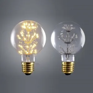 Antik stil LED havai fişek Filament ampul dekoratif lamba 2W 3W küre şekli klasik ışık LED Edison ampulleri G80 G95 G125