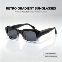 Lunettes de soleil polarisées TAC à monture épaisse de 10 mm, dégradées, carrées, en acétate, pour hommes, idéales pour la conduite et les activités de plein air – Collection 2026