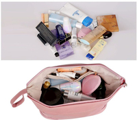 Sac de voyage multifonctionnel à double couche en PU, grande capacité, organiseur de maquillage portable pour femmes, utilisation en extérieur