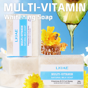 Sapone Premium al Latte Nutriente Antirughe Equilibrante Idratante Rassodante Fatto a Mano Sbiancante con Vitamina C per Pelle Spenta - Product Image 3