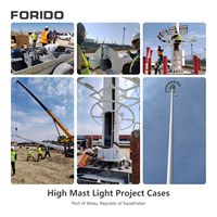 Tour d'éclairage LED à mât haut carré de 15m, 18m, 25m, 28m, 35m, 40m avec poteau octogonal en acier Q235