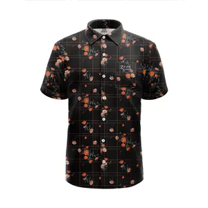 مخصص تصاميم جديدة أزياء قمصان الجولف مع أزرار كاملة بالتتسامي بأزرار أسفل قمصان الرجال