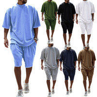 Ensemble t-shirt et short de marque unisexe personnalisé ensemble deux pièces surdimensionné vierge shorts et t-shirts pour hommes en tissu tricoté imprimé décontracté