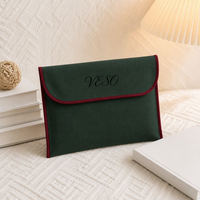 Pochette en coton sergé personnalisée avec logo imprimé, étui portable pour ordinateur portable, housse de protection, sac de rangement anti-poussière en tissu pour ordinateur