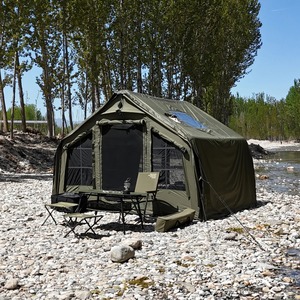 Tente gonflable portative automatique de glamping pour l'extérieur tente pliable de toit d'Oxford avec deux chambres à coucher pour le camping de famille - Product Image 1