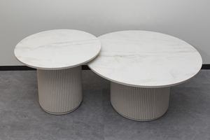 Ensembles de tables basses modernes en Sinterstone et bois, au design élégant et pliable, pour le mobilier de salon - Product Image 3