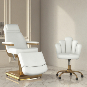 Camas con Altura Ajustable, Base Dorada, Control con Pedal, Muebles para Salón de Belleza, Mesa de Masaje Eléctrica, Cama de Belleza Facial - Product Image 1